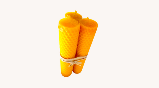 100% VIRGIN BEESWAX CANDLE, VELA Pack 3.